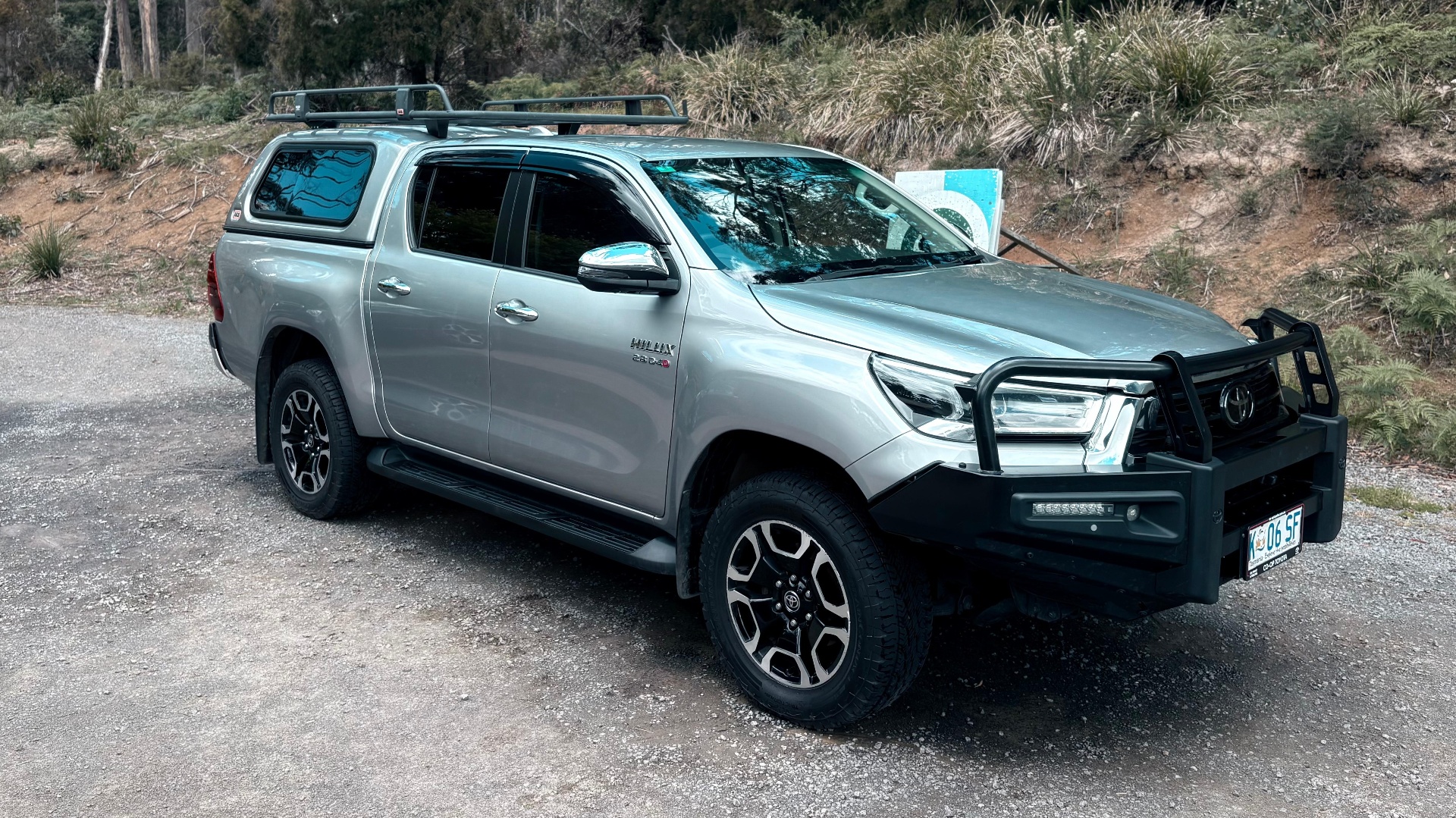 Silver Toyota Hilux freshly detailed by 3D Detailing Tasmania